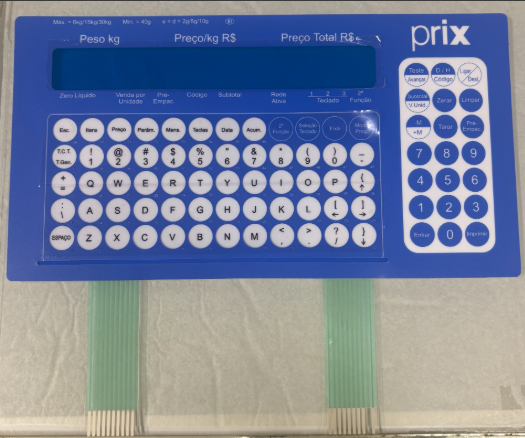 Teclado de membrana Prix 4 V-Azul para balança Toledo