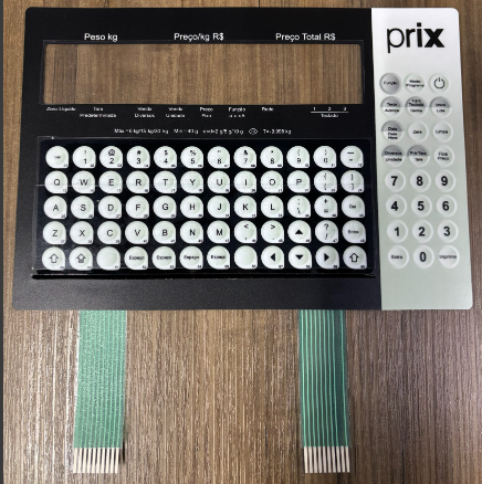 Teclado de membrana Prix 5 Preto para balança Toledo
